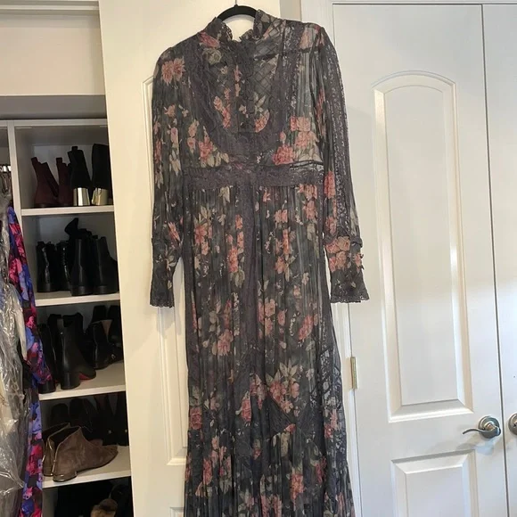 mauve dress long sleeve Cynthia Mauve Floral Embroidery Long Sleeves Spring Maxi Dress 6 main image 0